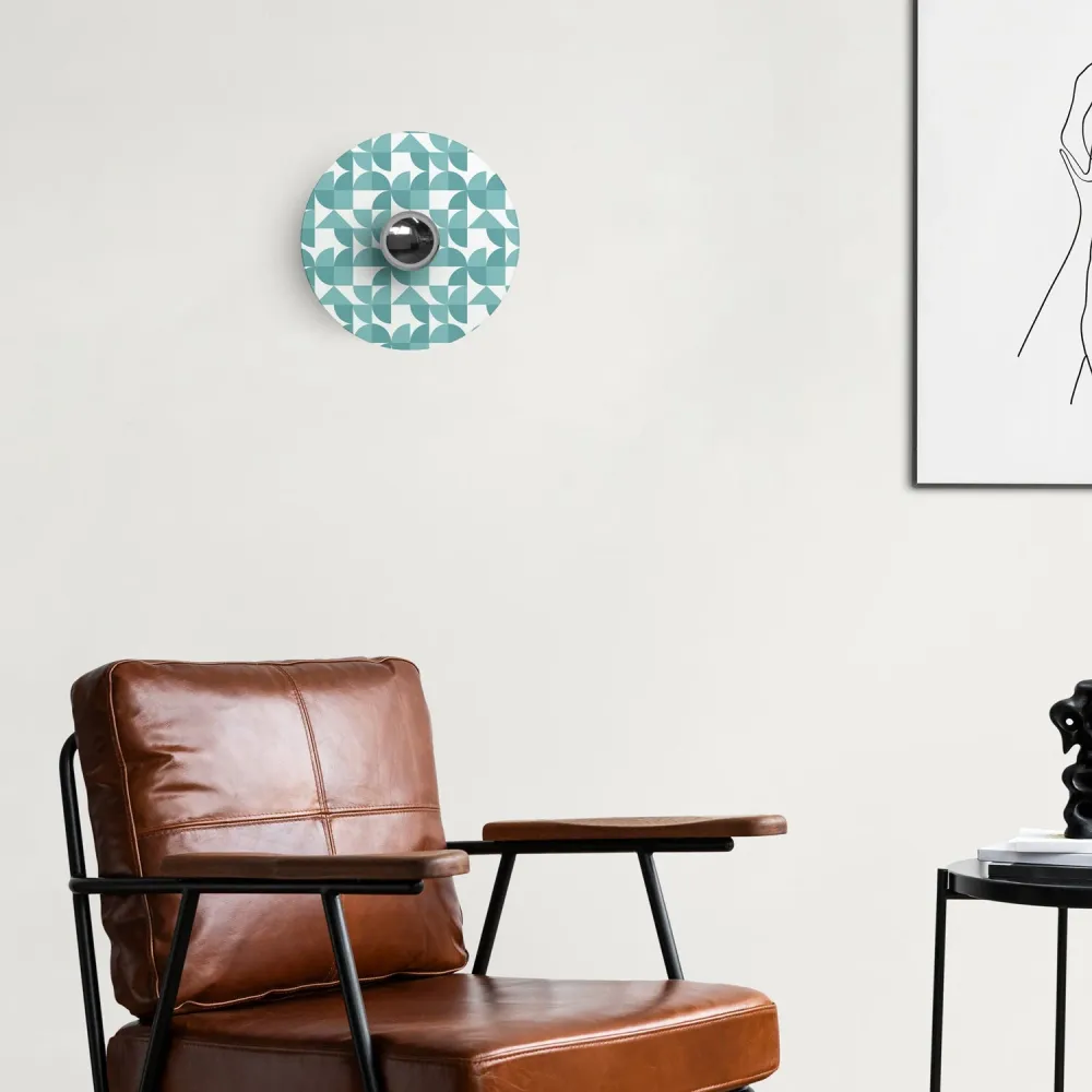 Mini platte lampenkap Ellepì met geometrische 'Kaleidoscope' patronen Geometrie 3, diameter 24 cm - Made Italy