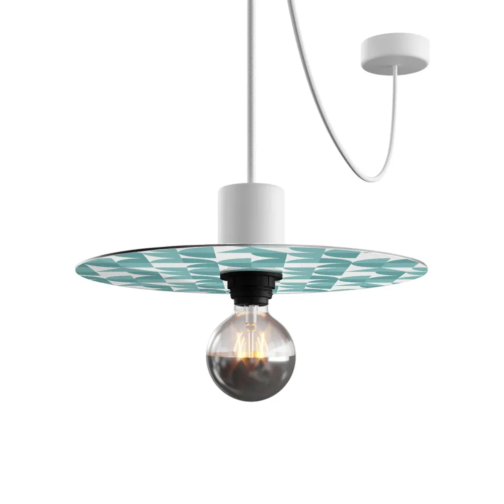 Mini platte lampenkap Ellepì met geometrische 'Kaleidoscope' patronen Geometrie 3, diameter 24 cm - Made Italy