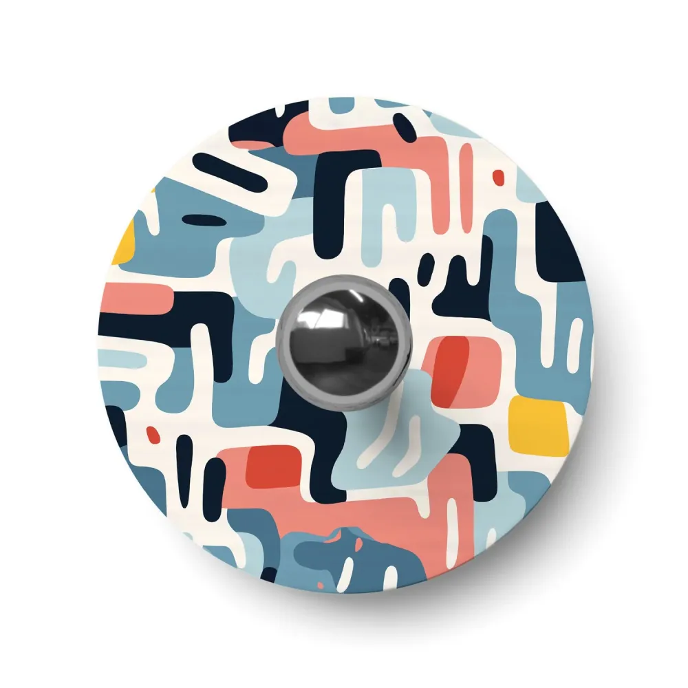 Mini platte Lampenkap Ellepì met geometrische 'Kaleidoscope' patronen Geometrie 1, diameter 24 cm - Made Italy