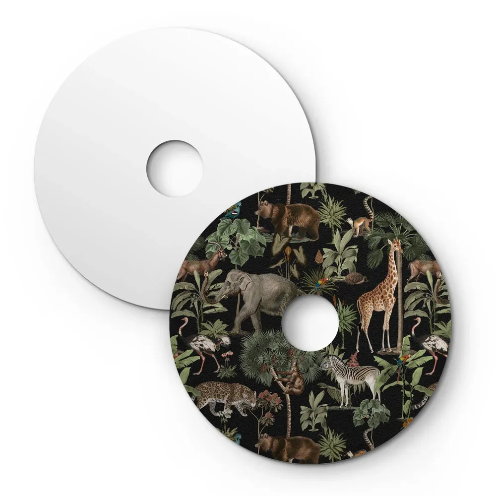 Mini platte Lampenkap Ellepì met jungle dieren 'Wildlife Whispers' Jungle Dieren, diameter 24 cm - Made Italy