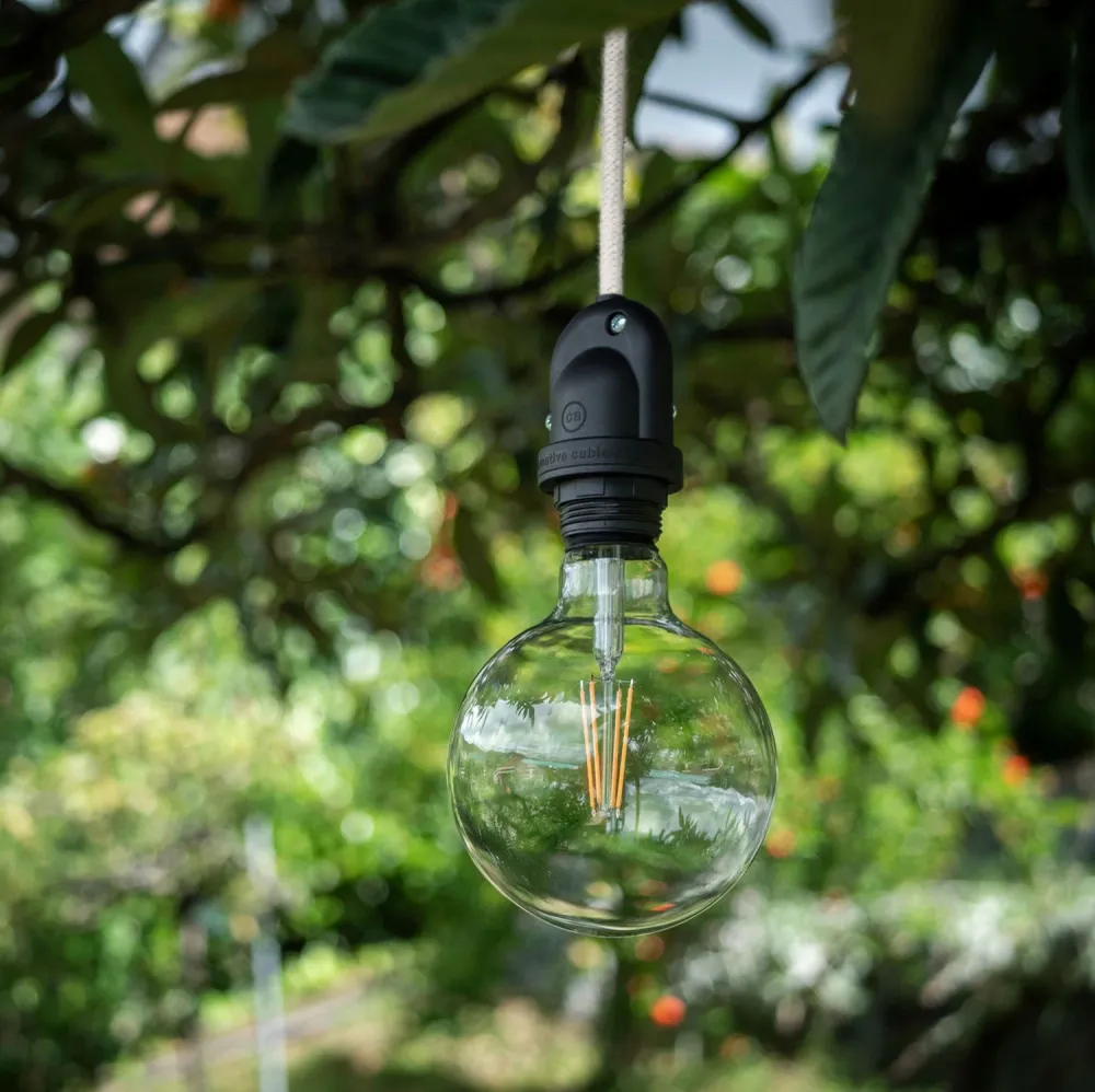 Modulair buitenlamp voor lampenkap met 5 m strijkijzersnoer, decentraal, plafondkap en fitting IP65 - Petrol