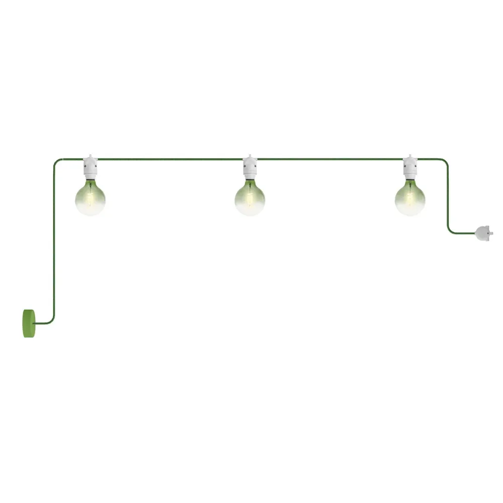 Modulair lichtslinger voor buiten IP65 met 3 lampen en plafondkap - Wit