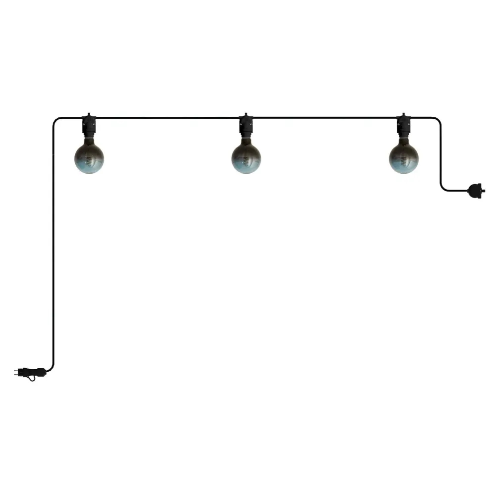 Modulaire lichtslinger voor buiten IP65 draagbaar met 3 lampen - Zwart