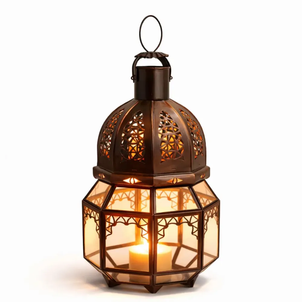 MUDABBAL Arabische glazen lantaarn 45x20x20