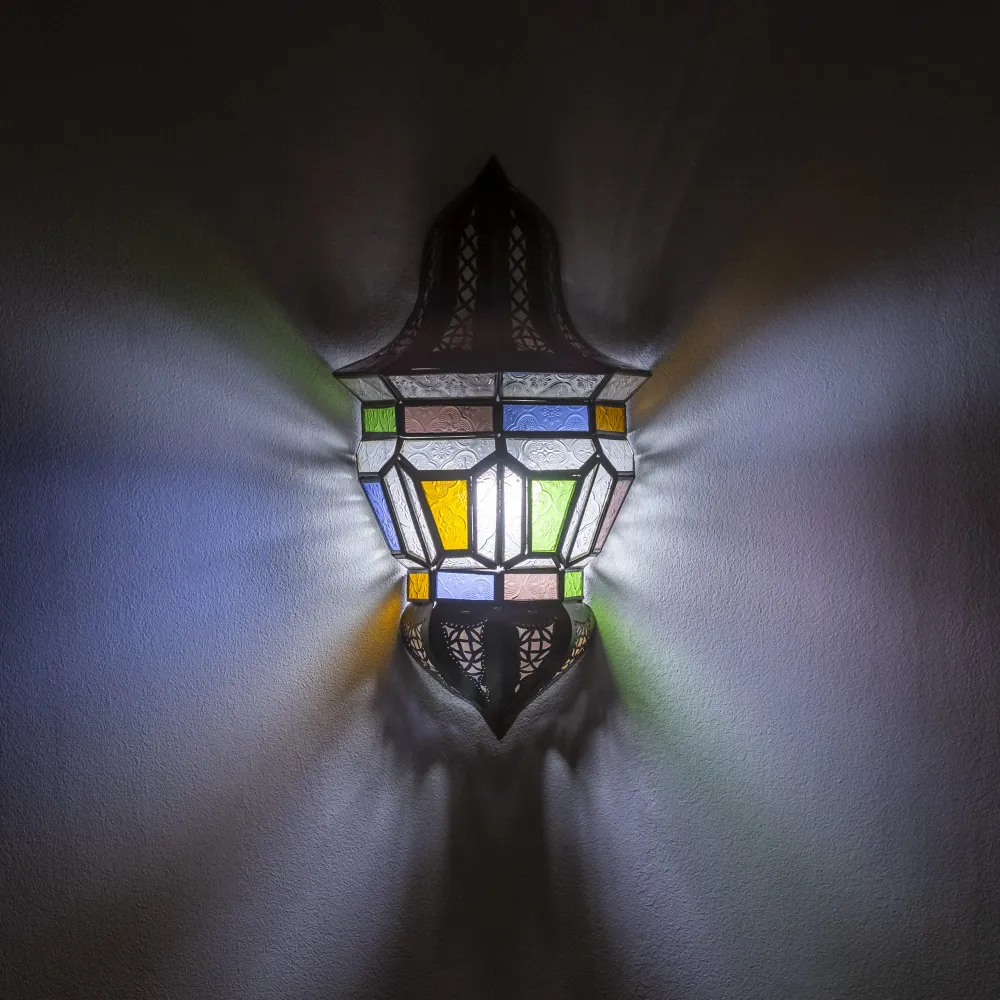 Mukala kristal en gesmede Arabische wandlamp 41x22