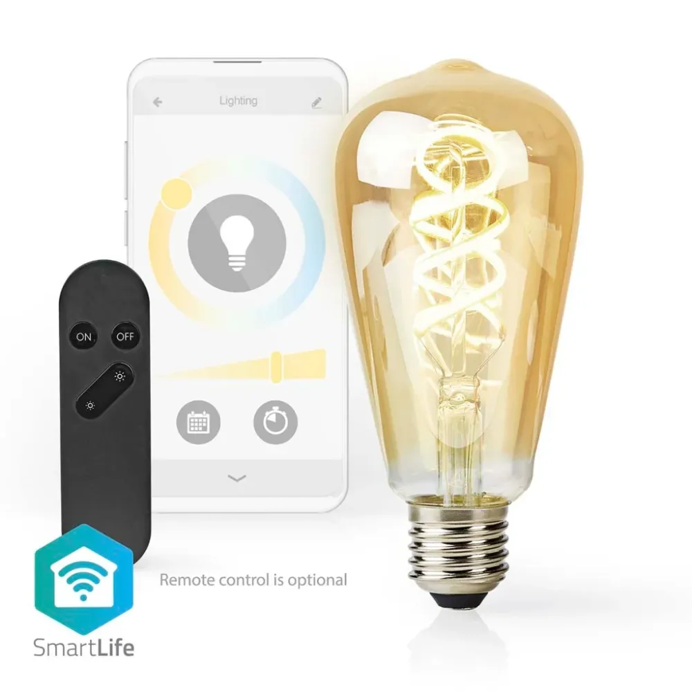 Nedis Wifilrt10St64 Smartlife Led Filamentlamp Wi-Fi E27 360 Lm 4.9 W Warm To Cool White 1800 - 6500 K Glas Android&Trade;...