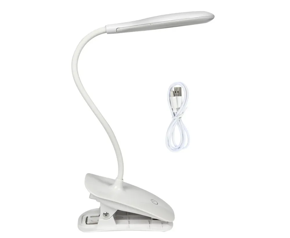 LED Klemlamp 3W USB Oplaadbaar, Dimbaar voor Lezen en Werkplek NN 8