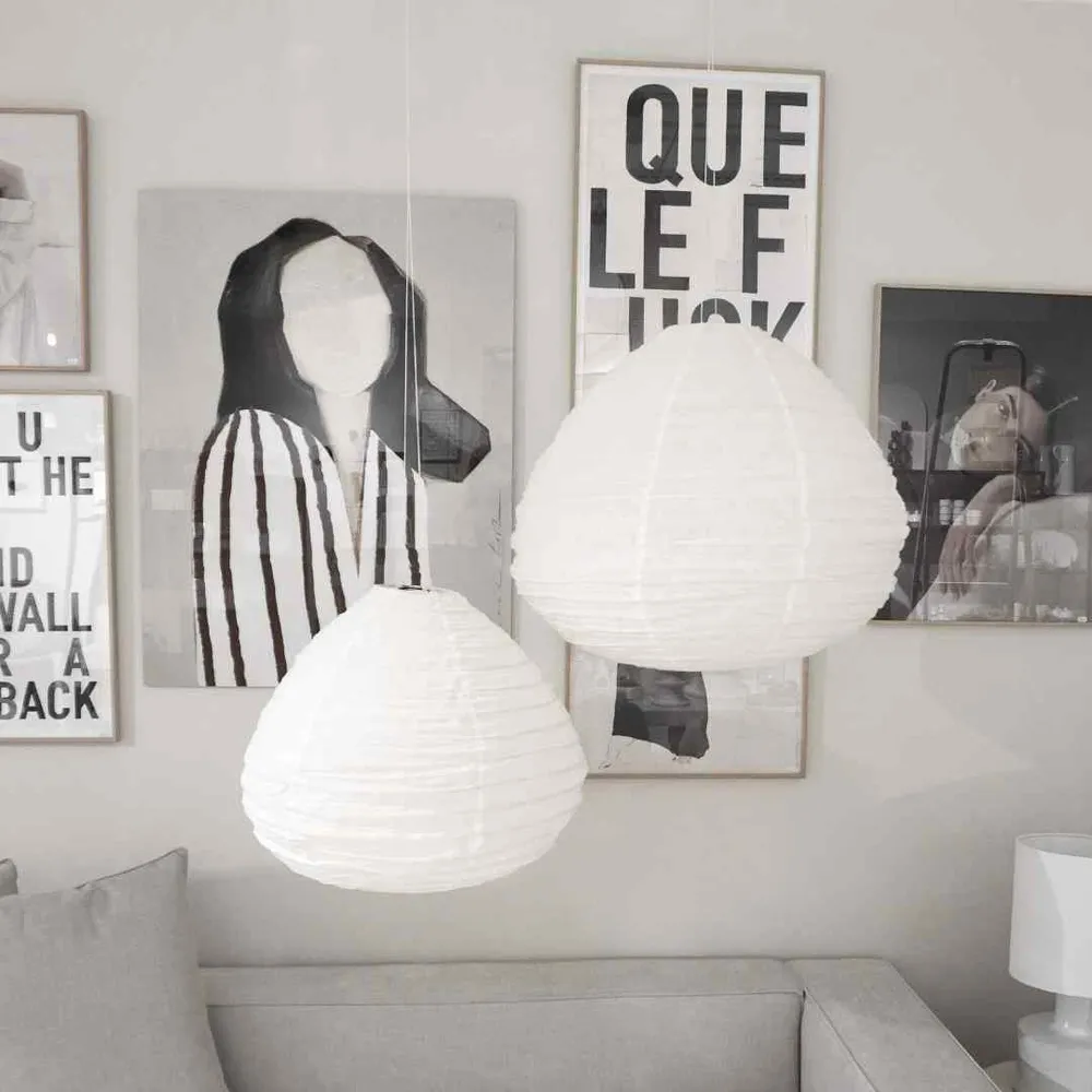 NOA MAY Hanglamp Dome - off white - linnen - Large - Ø 50 cm / H 42 cm