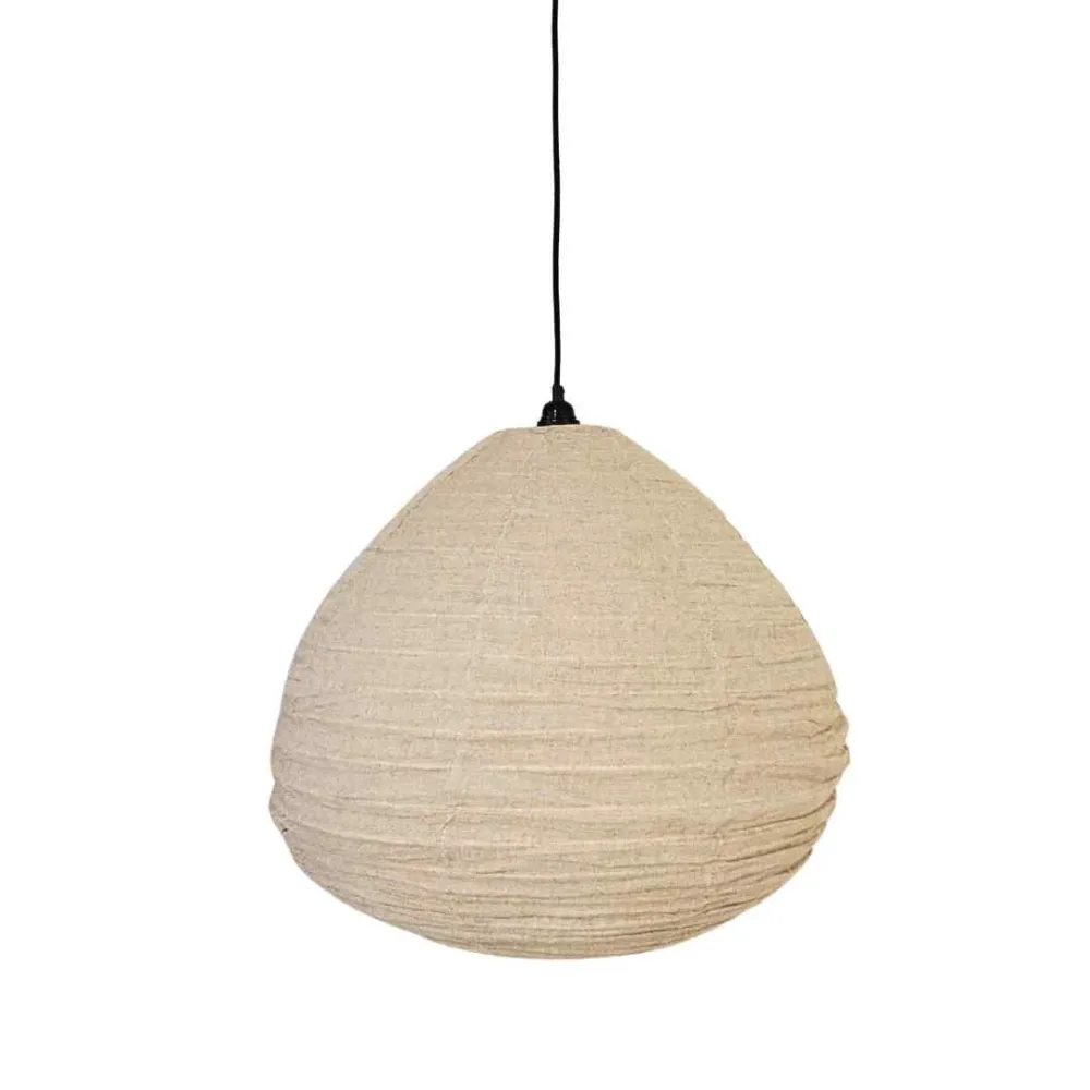 NOA MAY Hanglamp Dome - taupe - linnen - Large - Ø 50 cm / H 42 cm