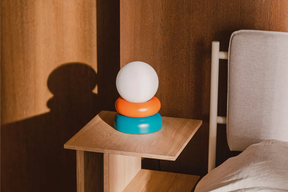 noo.ma OTEM Tafellamp - Orange Peel & Deep Turquoise