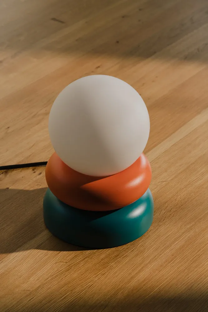noo.ma OTEM Tafellamp - Orange Peel & Deep Turquoise