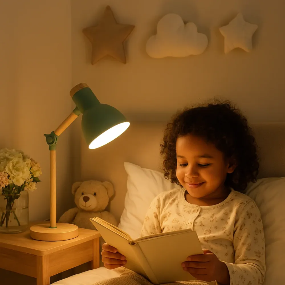 NordicGlow | Scandinavische Houten Tafellamp - Minimalistisch Design