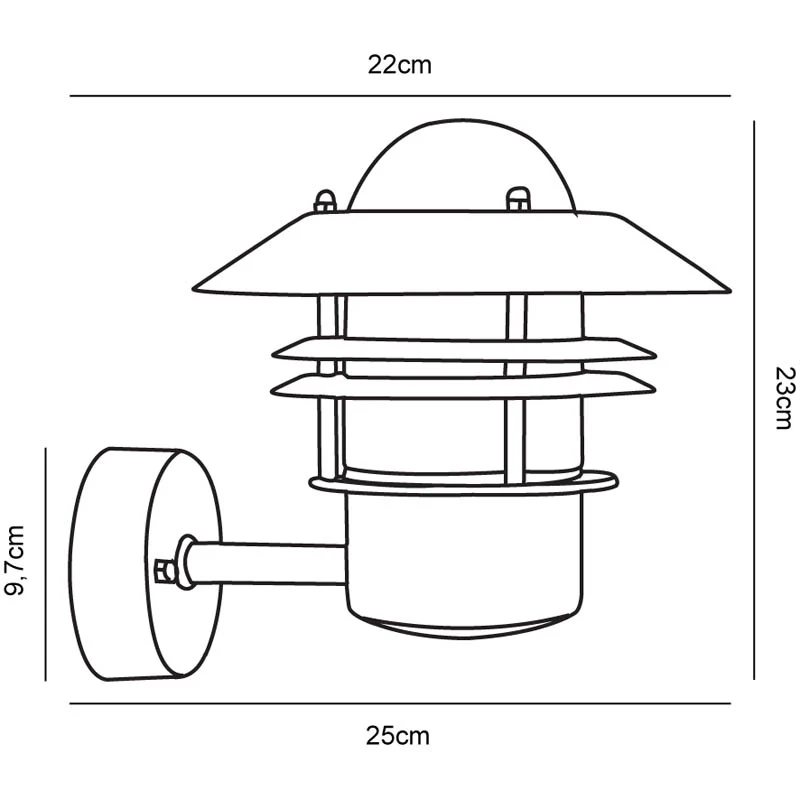 Nordlux Blokhus Wandlamp Buiten Up | E27 | IP54 | Verzinkt | Seaside