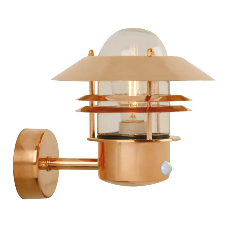 Nordlux Blokhus Wandlamp Buiten | Sensor | E27 | IP54 - Koper | Seaside