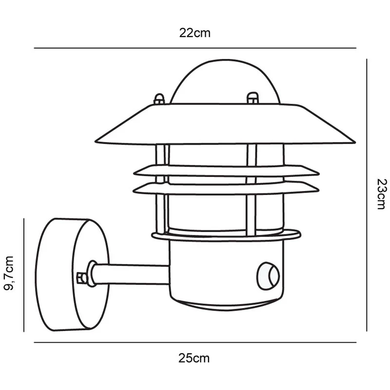 Nordlux Blokhus Wandlamp Buiten | Sensor | E27 | IP54 - Koper | Seaside