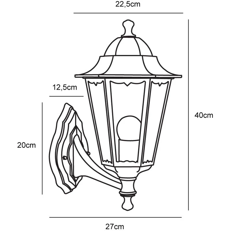 Nordlux Cardiff Wandlamp Buiten Up - E27 - IP44 - Zwart