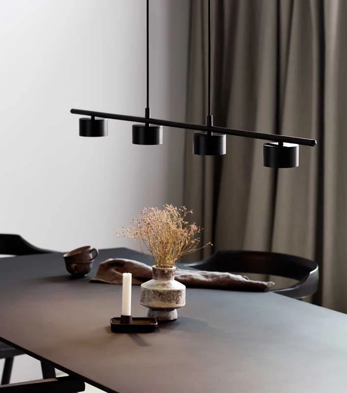Nordlux Clyde Hanglamp - 4-lichts LED Stepdim - 2700K - Zwart
