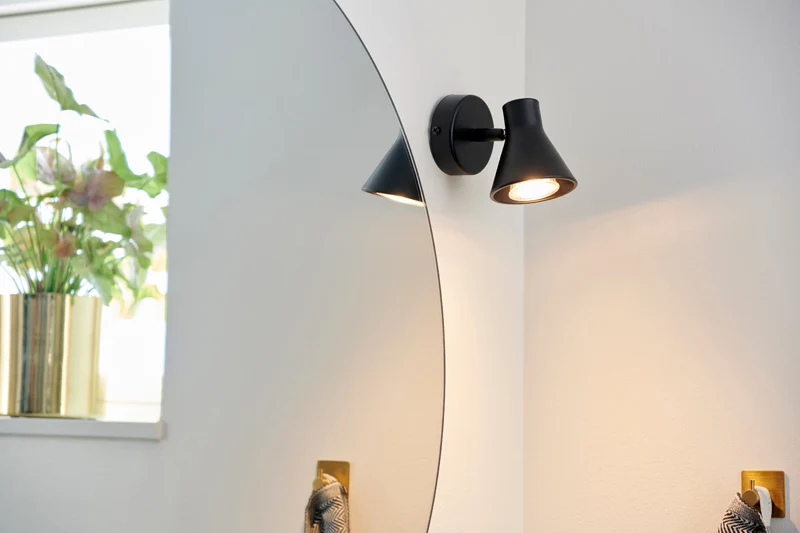 Nordlux Eik Wandlamp - Ø8,5cm - GU10 - Zwart