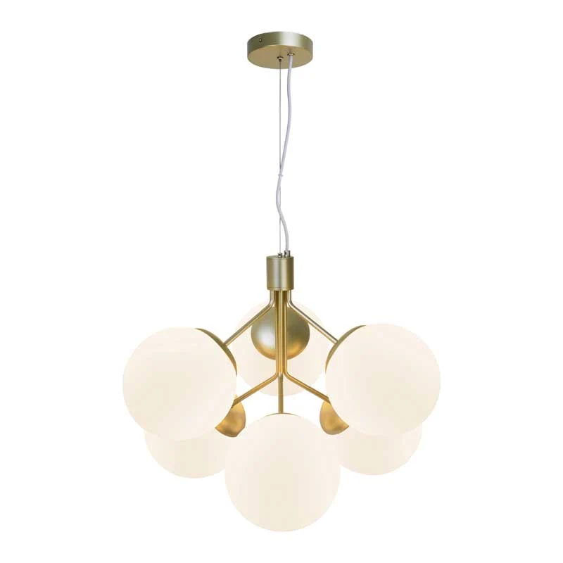 Nordlux Ivona Hanglamp - 6-lichts E27 - Messing
