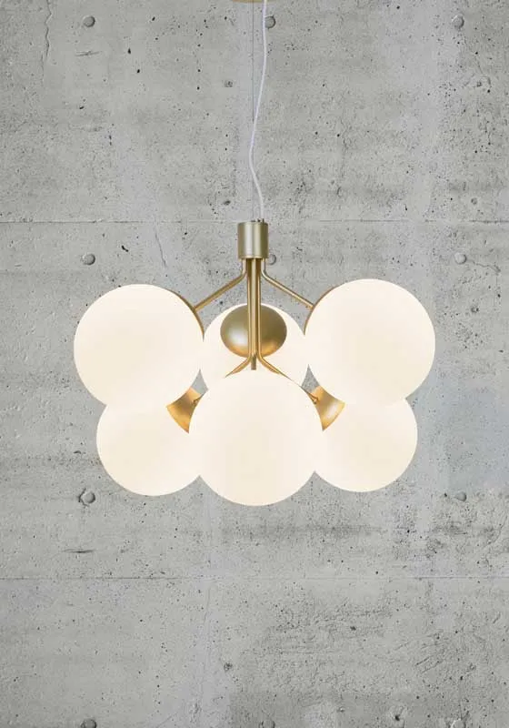 Nordlux Ivona Hanglamp - 6-lichts E27 - Messing