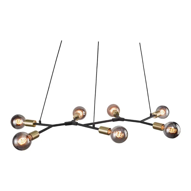 Nordlux Josefine Hanglamp - 7-lichts E27 - Zwart/Messing
