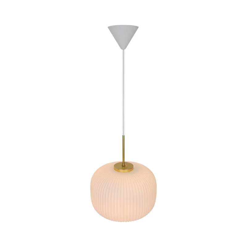 Nordlux Milford Hanglamp - Ø30cm - E27 - Messing/Wit