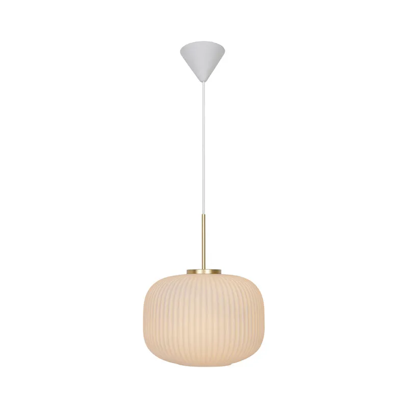 Nordlux Milford Hanglamp - Ø30cm - E27 - Messing/Wit