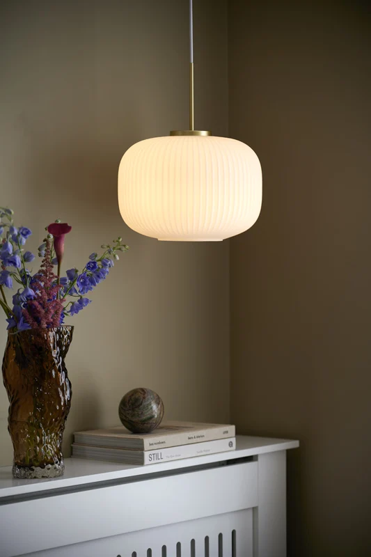 Nordlux Milford Hanglamp - Ø30cm - E27 - Messing/Wit