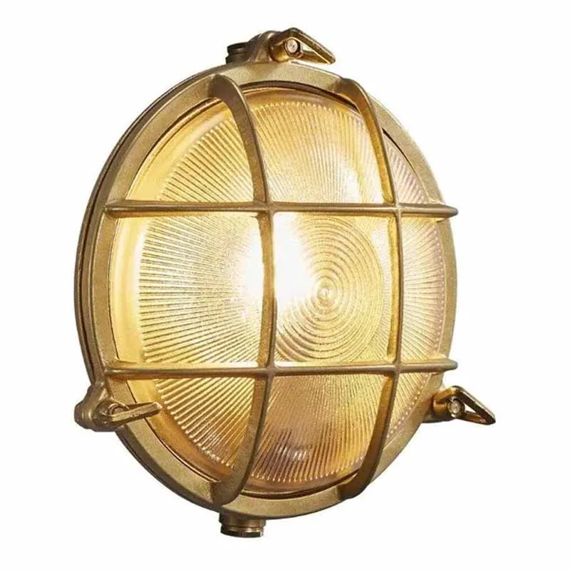 Nordlux Polperro Wandlamp Buiten | Ø19,5cm | E27 | IP64 | Messing | Seaside