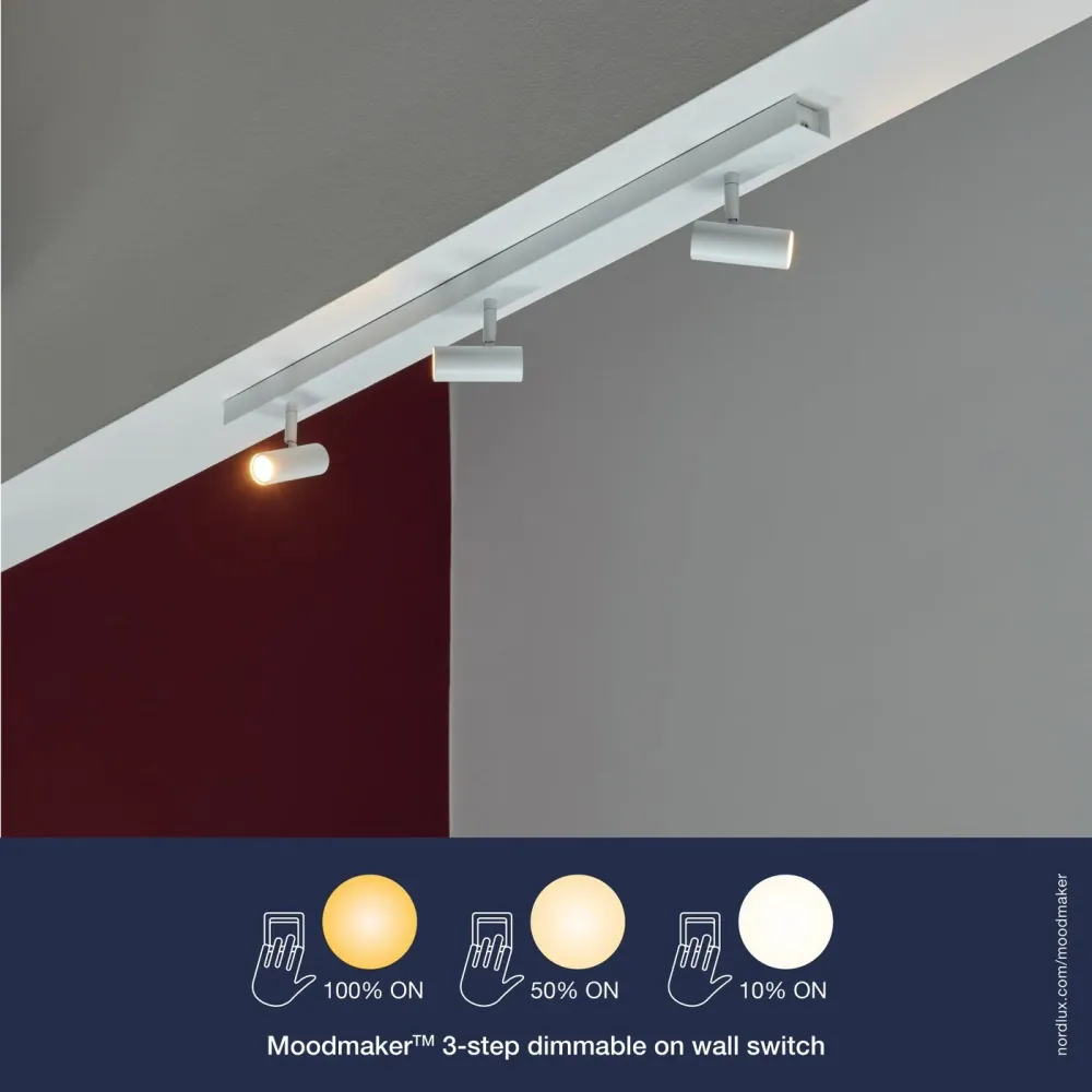 Nordlux spot Omari - 3 lichts - 78 x 12 cm - wit