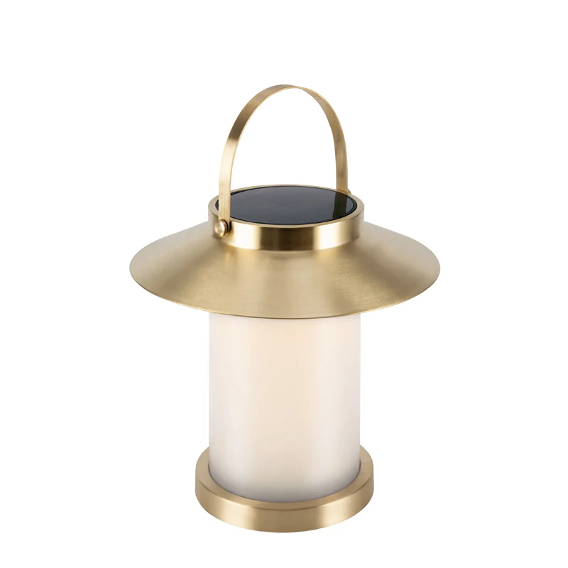 Nordlux Temple Draagbare Tafellamp Buiten | Solar | Ø23cm | LED | IP54 | Messing | Seaside