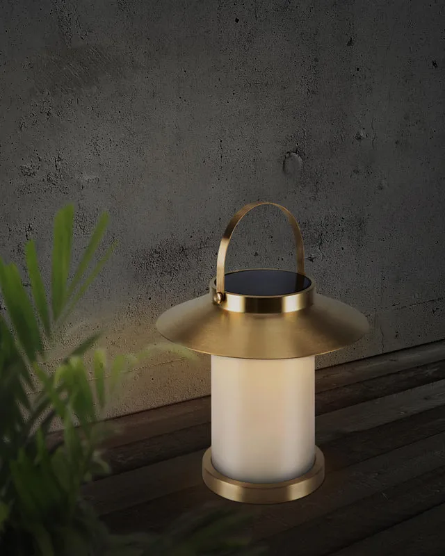 Nordlux Temple Draagbare Tafellamp Buiten | Solar | Ø23cm | LED | IP54 | Messing | Seaside