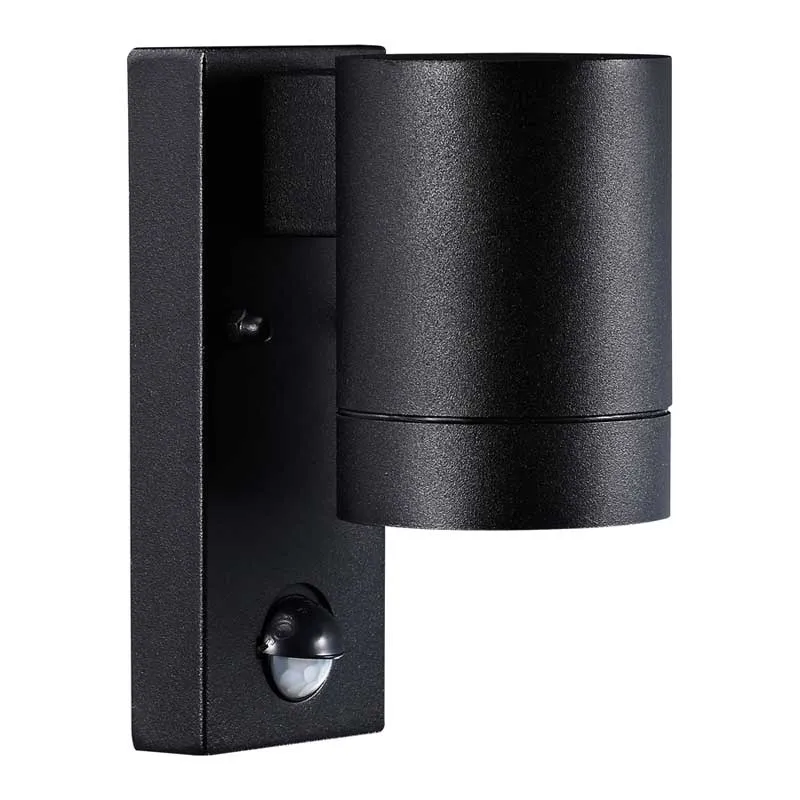 Nordlux Tin Wandlamp Buiten - Sensor - Ø7,6cm - GU10 - IP54 - Zwart