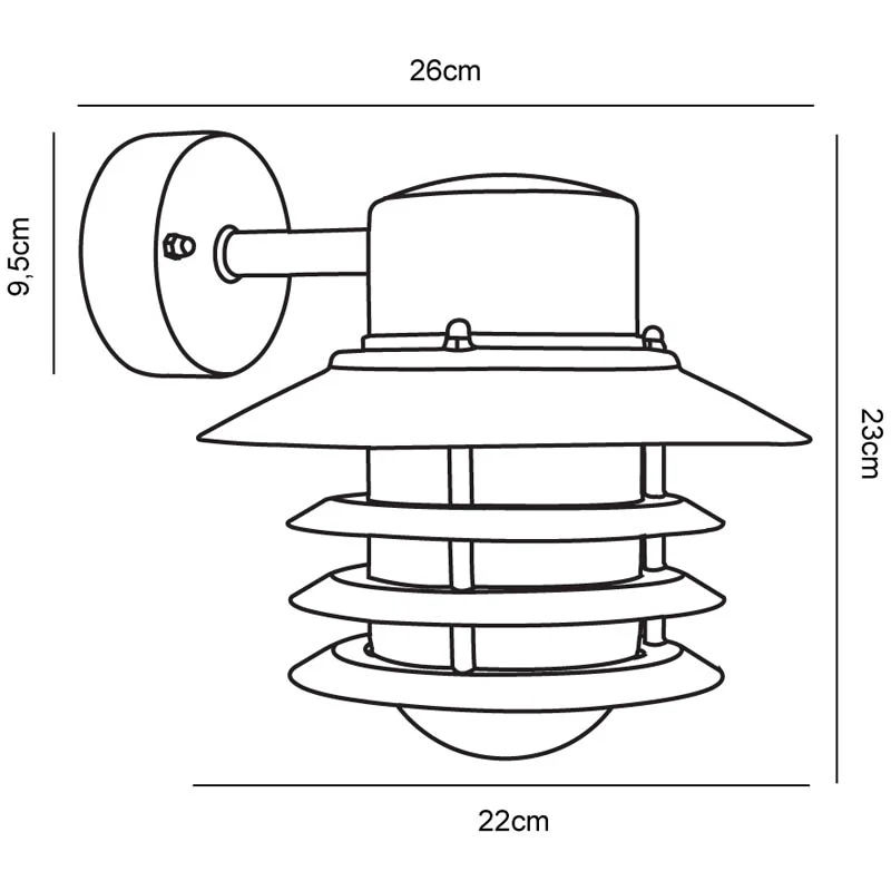 Nordlux Vejers Wandlamp Buiten - E27 - IP54 - Zwart