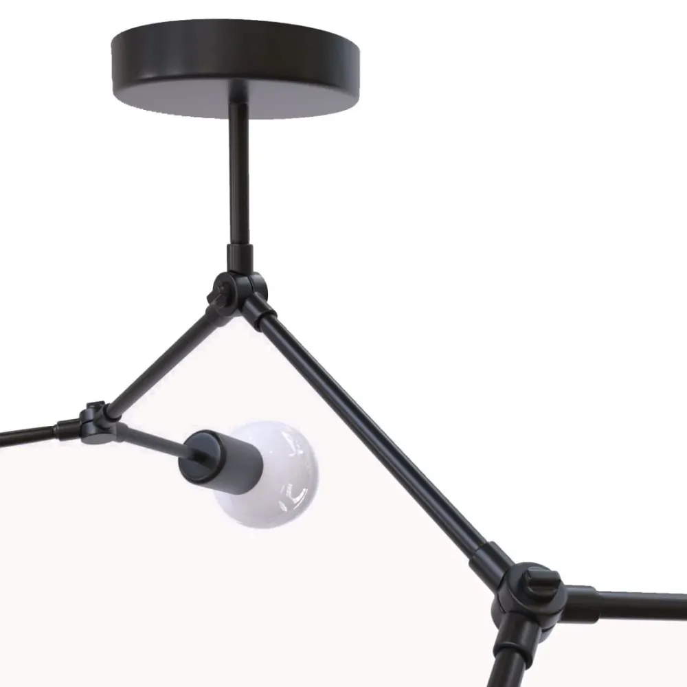 Nowodvorski plafondlamp Twig - 4 lichts - 79 x 54 cm - zwart