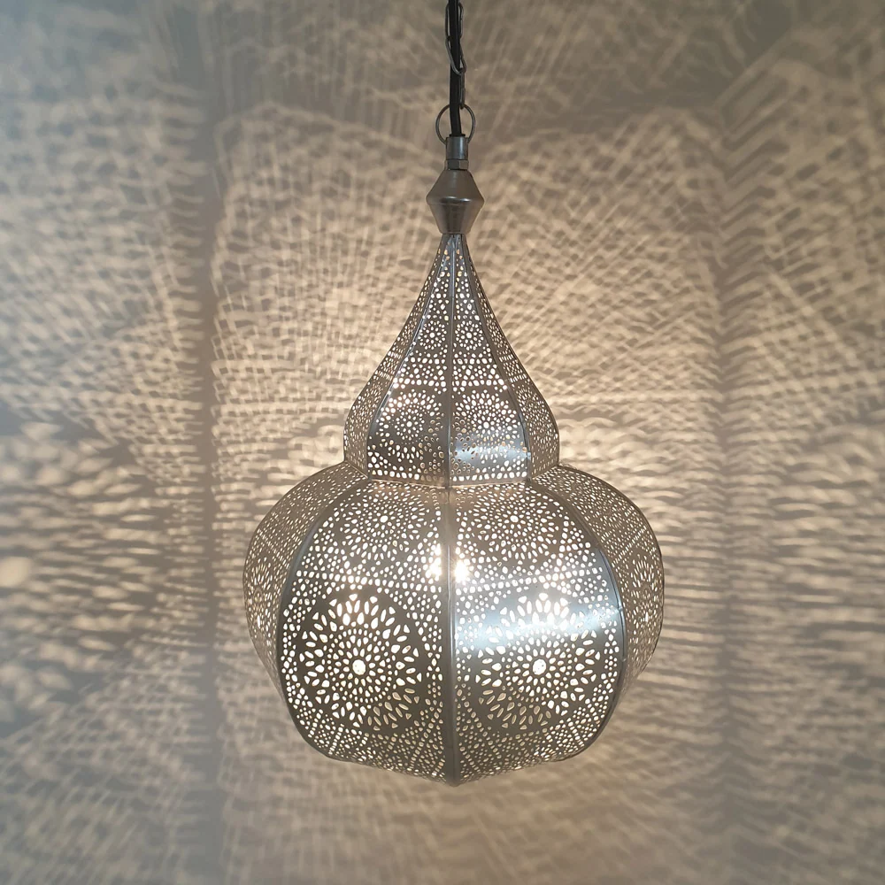 Oosterse lamp Layoune zilver