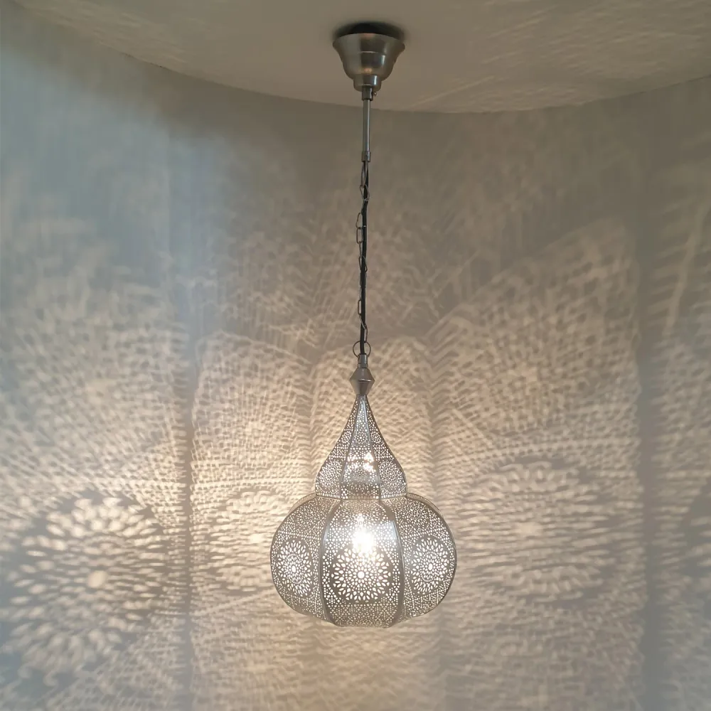 Oosterse lamp Layoune zilver