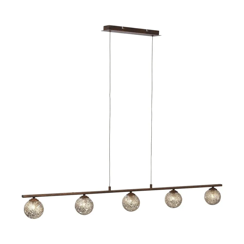 Paul Neuhaus hanglamp Greta - 5 lichts - 132 x 150 cm - bruin