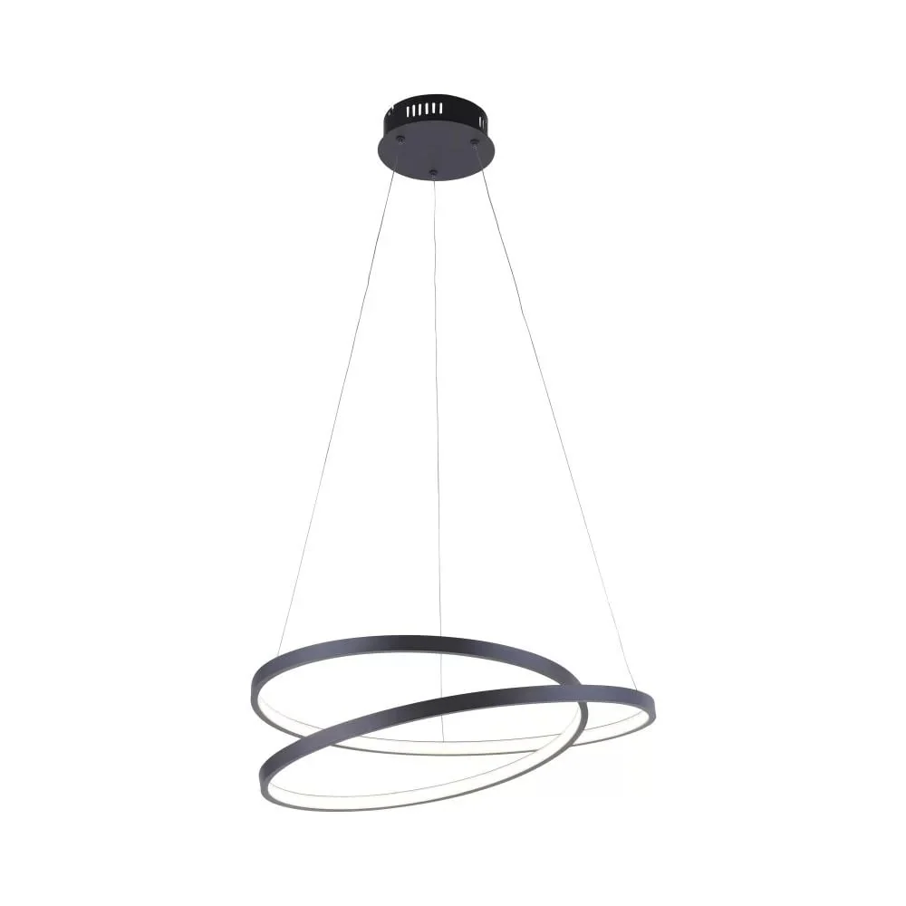 Paul Neuhaus hanglamp Rowan - 1 lichts - 55 x 130 cm - zwart