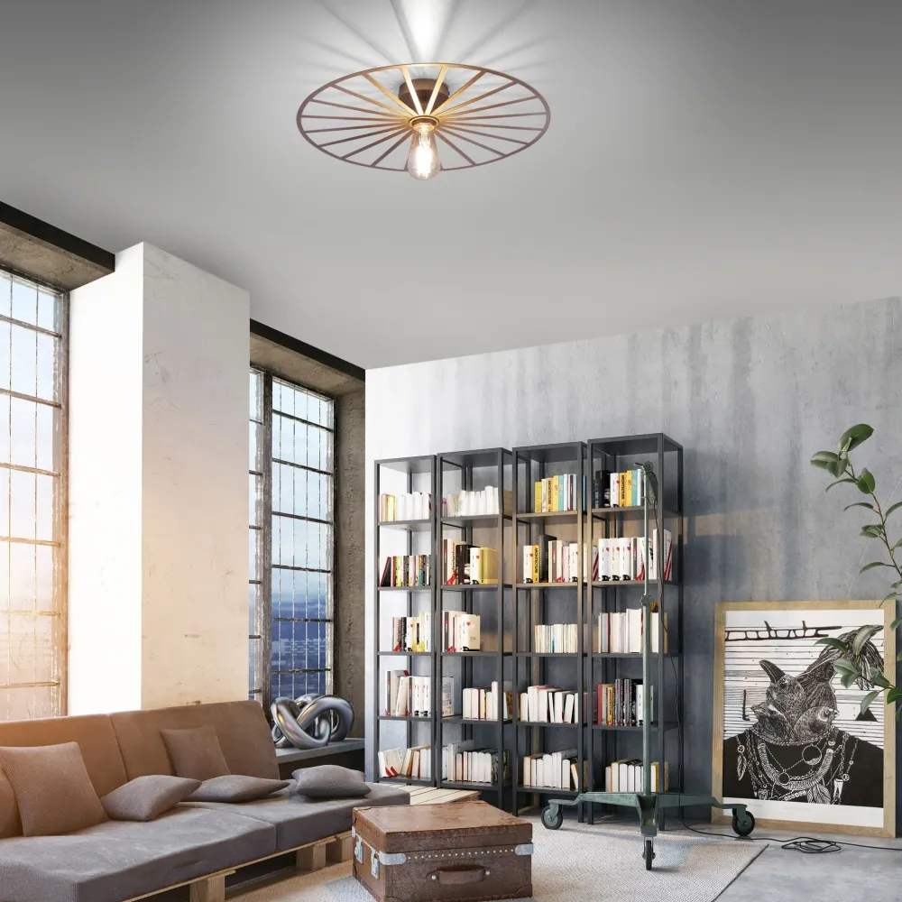 Paul Neuhaus plafondlamp Isabella - 1 lichts - 50 x 8.5 cm - goud