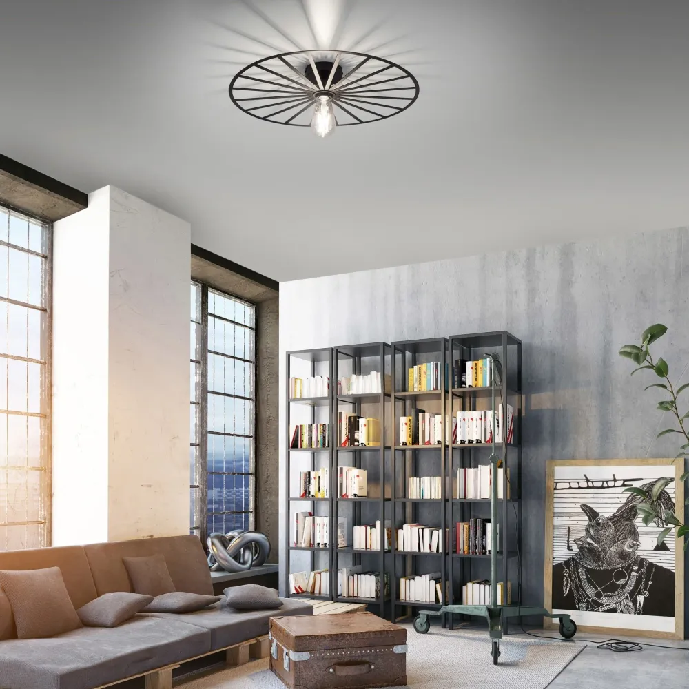 Paul Neuhaus plafondlamp Isabella - 1 lichts - 50 x 8.5 cm - zwart