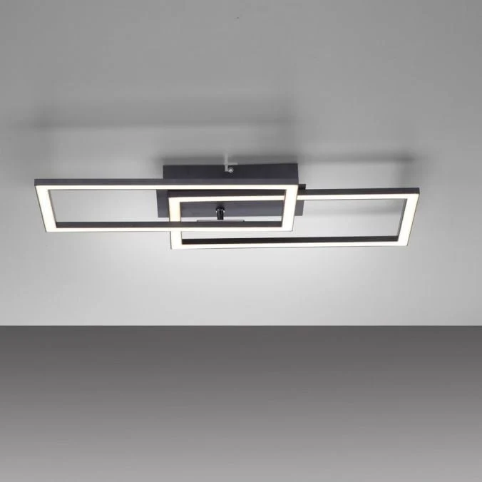 Paul Neuhaus plafondlamp Iven - 1 lichts - 31 x 7 cm - zwart