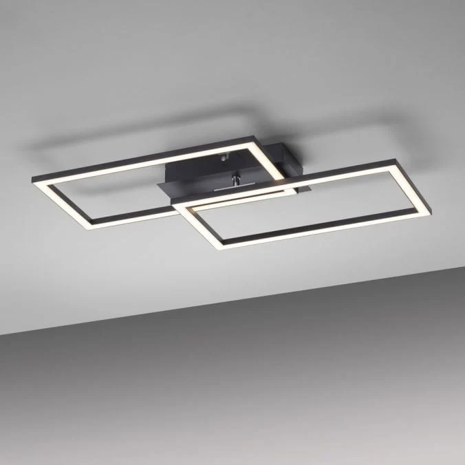 Paul Neuhaus plafondlamp Iven - 1 lichts - 31 x 7 cm - zwart