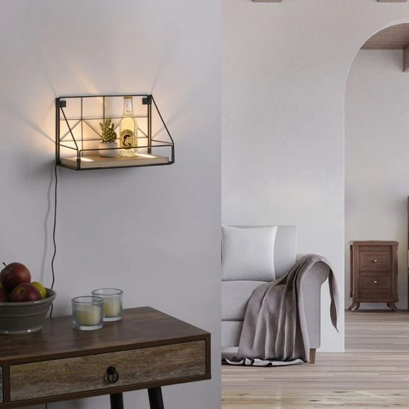 Paul Neuhaus wandlamp LED - 2 lichts - 15 x 20 cm - bruin