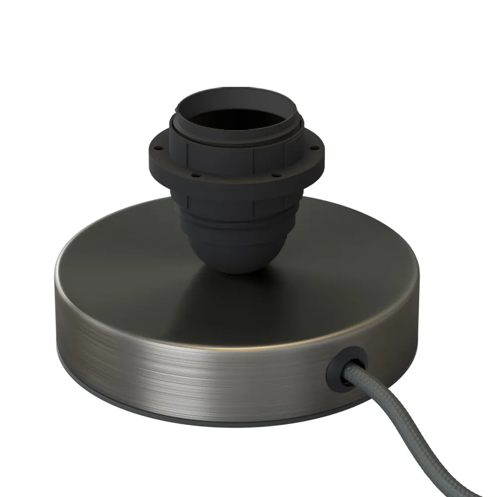 Posaluce voor lampenkap - Tafellamp metaal met UK-stekker - Gesatineerd titanium