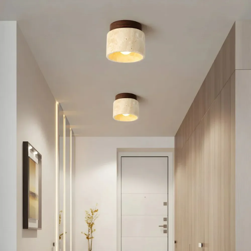 Radia | Japanse Plafondlamp | Marmer & Hout | Modern Design