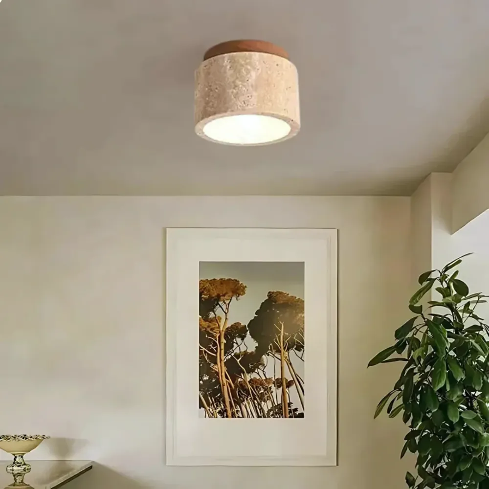 Radia | Japanse Plafondlamp | Marmer & Hout | Modern Design