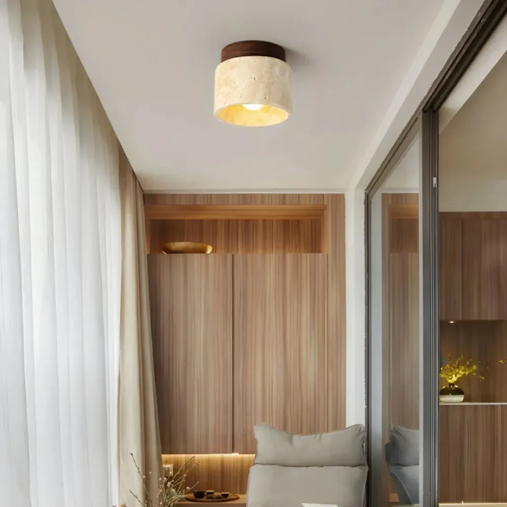 Radia | Japanse Plafondlamp | Marmer & Hout | Modern Design