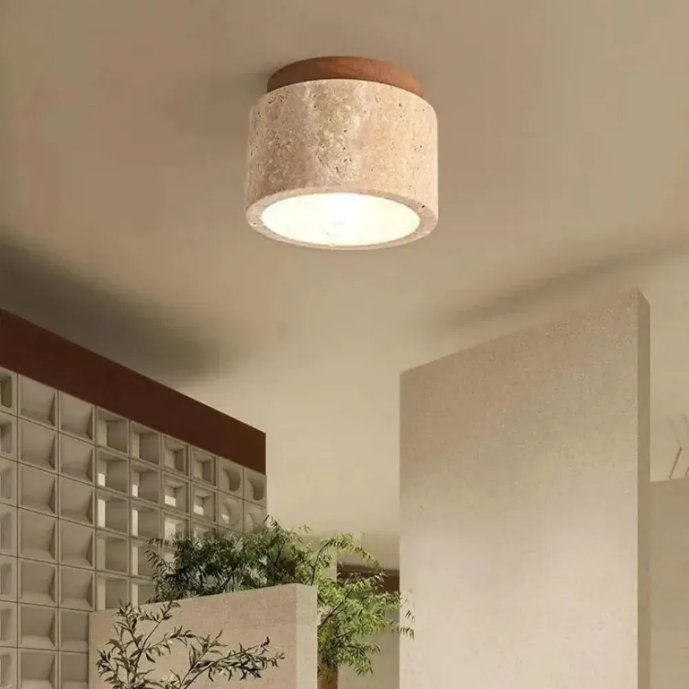 Radia | Japanse Plafondlamp | Marmer & Hout | Modern Design