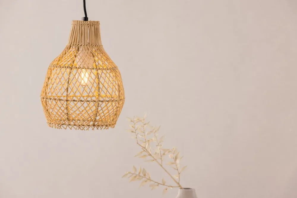 Rebellenclub Hanglamp Glen Naturel - rattan - Ø 20 cm